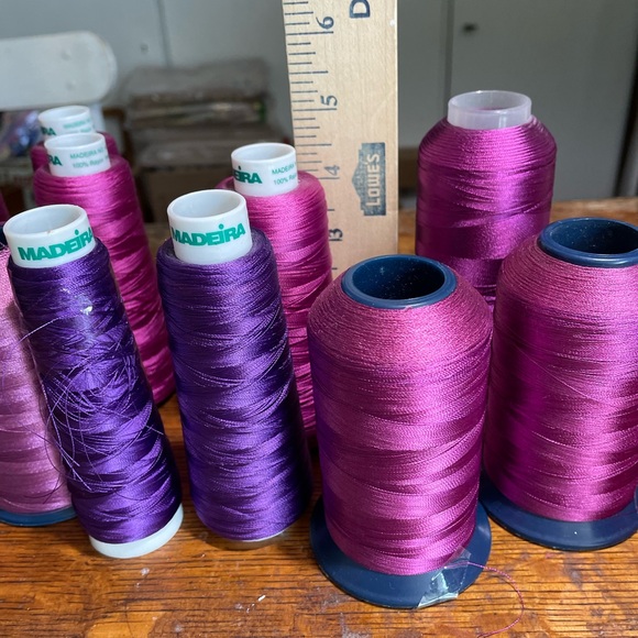Thread Lot purple sewing serger lot embroidery cross stitch quilting crafts